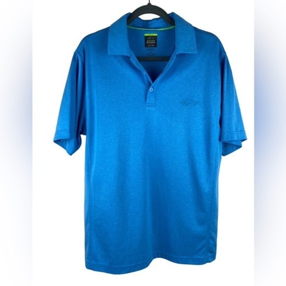 Greg Norman men’s slim fit shark blue golf polo short sleeve shirt M